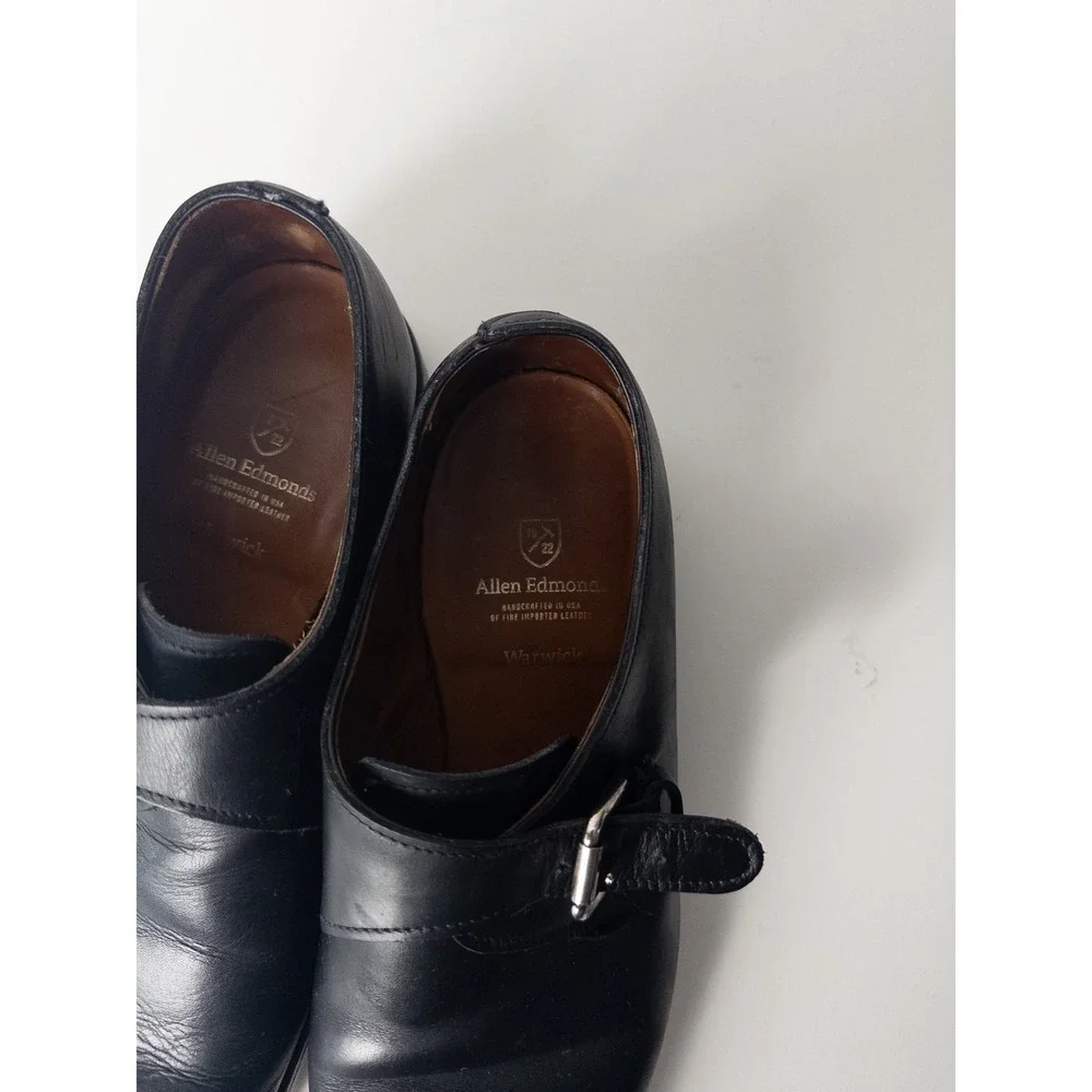 Allen Edmonds Warwick Shoes Mens‎ US 9.5 Black Monk Strap Dress Leather